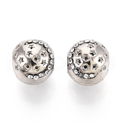 Alloy Rhinestone European Beads FIND-N009-08P-1