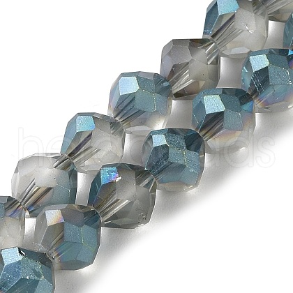 Electroplate Transparent Glass Beads Strands EGLA-I019-HP01-1