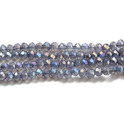 Transparent Baking Painted Glass Beads Strands DGLA-F002-02A-01-1