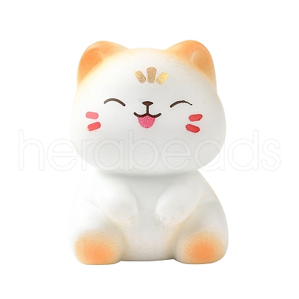 Cute Cat Resin Sculpture Display Decorations DJEW-V001-01G-1