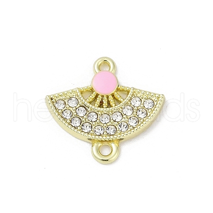 Alloy Rhinestone Fan Connector Charms PALLOY-R151-31G-01-1