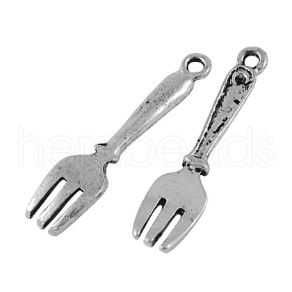 Tibetan Style Alloy Fork Large Pendants X-TIBEP-A100773-S-LF-1