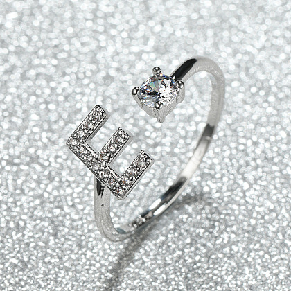 Brass Micro Pave Cubic Zirconia Cuff Rings for Women FS-WGA4C54-31-1