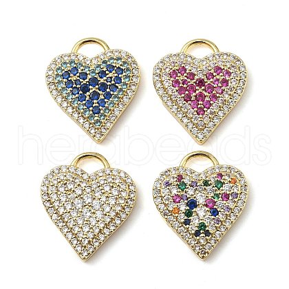 Brass Micro Pave Cubic Zirconia Pendants KK-I276-29G-1