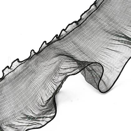 Polyester Organza Ruffled Pleated Lace Fabric Trim OCOR-WH0070-15D-1