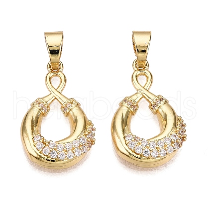 Brass Pendants with Cubic Zirconia KK-D536-13G-1
