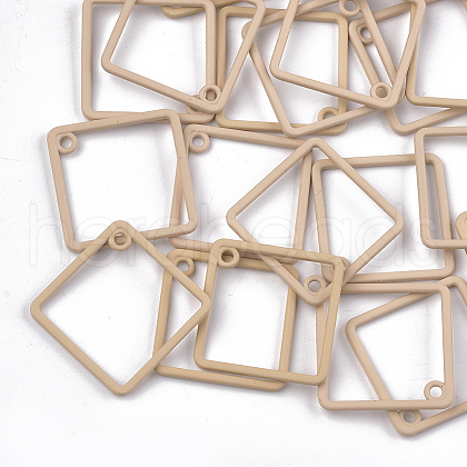 Spray Painted Alloy Open Back Bezel Pendants PALLOY-S131-05C-1
