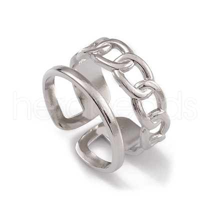 Non-Tarnish 304 Stainless Steel Cuff Rings RJEW-G285-83P-1