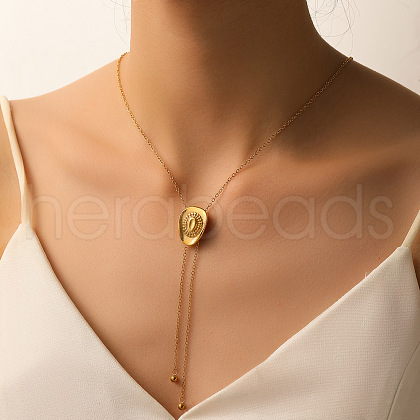 Cowgirl Hat 304 Stainless Steel Lariat Necklaces for Women FS-WGDA0AA-01-1