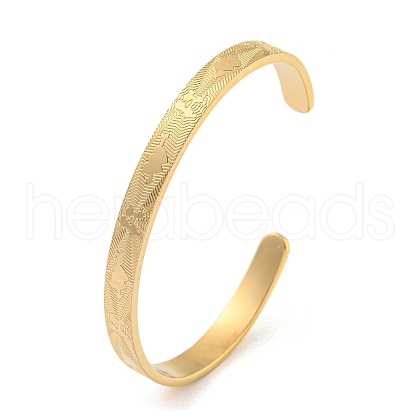 Stainless Steel Open Cuff Bangles for Women BJEW-G708-01B-G-1