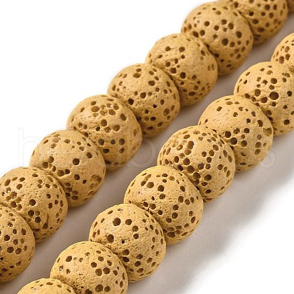 Natural Lava Rock Dyed Beads Strands G-Z036-A01-08-1