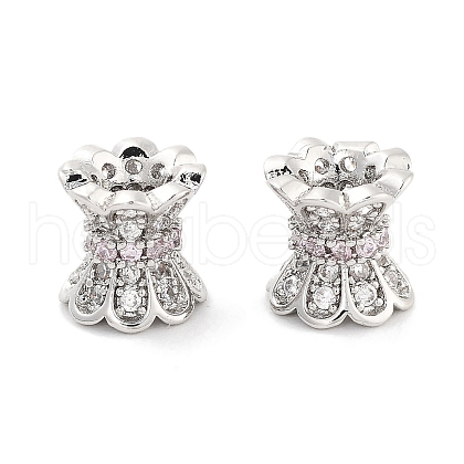 Brass Micro Pave Clear Cubic Zirconia Beads KK-P271-39B-03-1