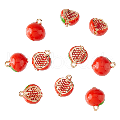 SUPERFINDINGS 10Pcs Brass Enamel Charms KK-FH0007-60-1