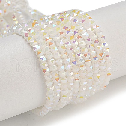 Electroplate Glass Beads Strands GLAA-Q105-02T-1