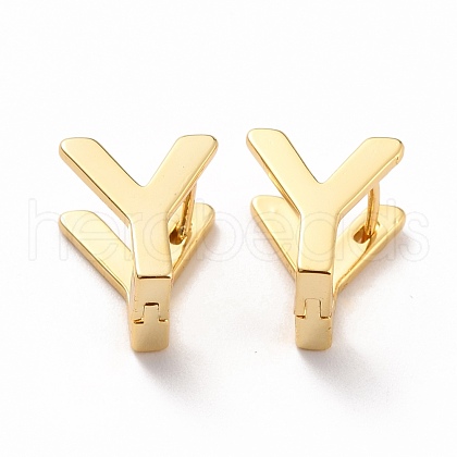 Initial Hoop Earrings for Women EJEW-P194-01G-Y-1