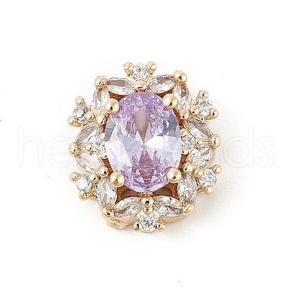 Brass Micro Pave Cubic Zirconia Beads KK-K297-29G-02-1