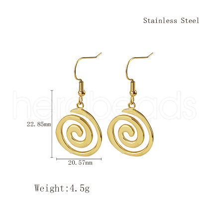Stylish Stainless Steel Spiral Pendant Dangle Earrings for Daily Wear NP0587-4-1