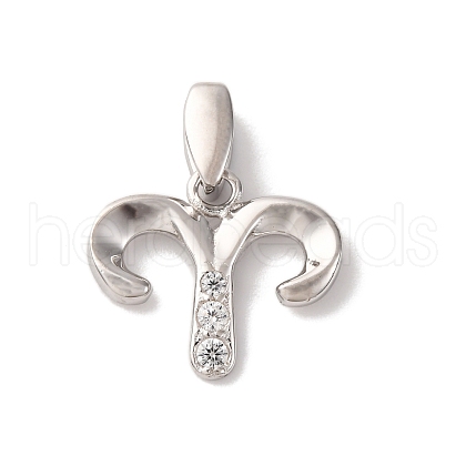 925 Sterling Silver Micro Pave Clear Cubic Zirconia Pendants STER-H117-01P-01-1