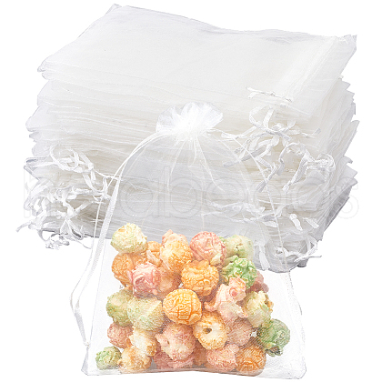 SOFPLATE 100Pcs Organza Bags Jewellery Storage Pouches Wedding Favour Party Mesh Drawstring Gift OP-SP0001-01B-1