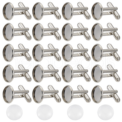 HOBBIESAY DIY Blank Dome Cufflinks Making Kits DIY-HY0001-80-1