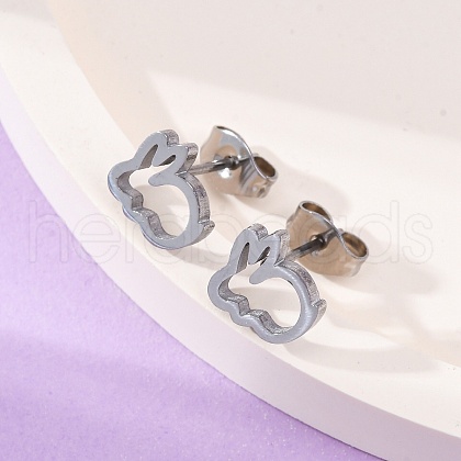 Tarnish Resistant 304 Stainless Steel Stud Earrings EJEW-N045-04P-1