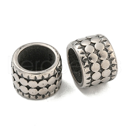 316 Surgical Stainless Steel Large Hole Beads STAS-Q326-09AS-10-1