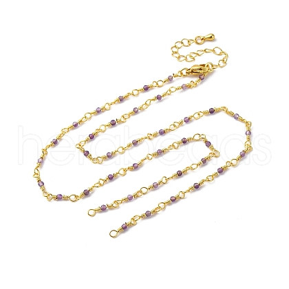 Brass Chain Necklace Making KK-K337-13G-11-1