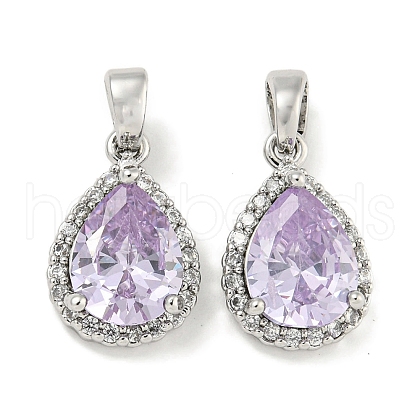 Brass with Cubic Zirconia Charms KK-Q820-10P-1