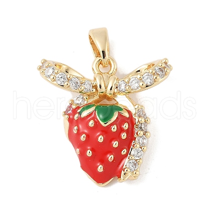 Brass Micro Pave Cubic Zirconia Enamel Pendants KK-M326-05A-G-1