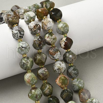 Natural Green Opal Beads Strands G-U023-A14-01-1
