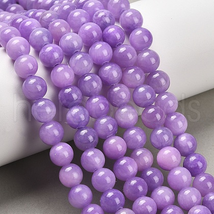 Natural Dyed Yellow Jade Gemstone Bead Strands G-R271-8mm-YXS24-1