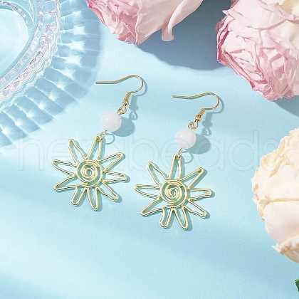 Alloy White Jade Dangle Earrings EJEW-JE06425-03-1