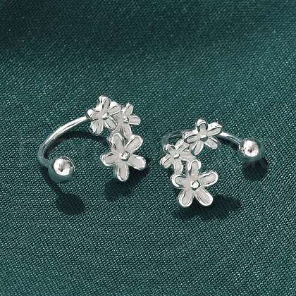 S999 Sterling Silver Stud Earrings for Women EJEW-K303-04S-1