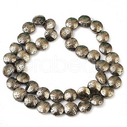 Electroplated Natural Lava Rock Beads Strands G-K388-01I-1