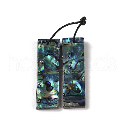 2Pcs Natural Abalone Shell/Paua Shell Pendants SHEL-A005-01I-1