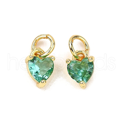 Brass Micro Pave Cubic Zirconia Charms KK-P192-08-G14-1