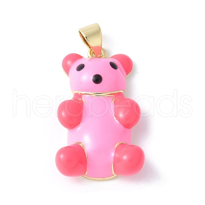 Rack Plating Brass with Enamel Pendants KK-B091-20G-02-1