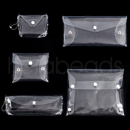 Fingerinspire 5Pcs 5 Styles Rectangle Transparent PVC Cosmetic Pouches AJEW-FG0004-33-1
