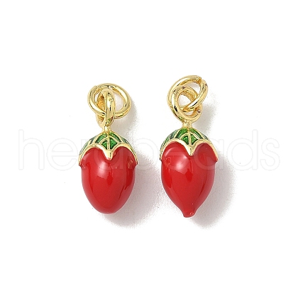Brass Enamel Charms KK-K293-76G-1
