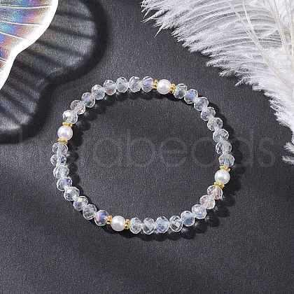 Glass Beads Stretch Bracelets for Women BJEW-JB11866-02-1