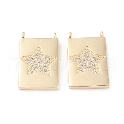 Brass Micro Pave Clear Cubic Zirconia Pendants ZIRC-L093-63G-1