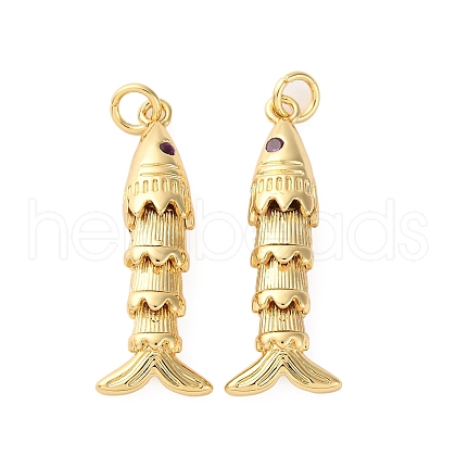 Rack Plating Brass Micro Pave Cubic Zirconia Pendants KK-M309-38E-G-1