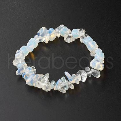 Opalit Chip Beads Stretch Bracelet for Women BJEW-AL00003-26-1