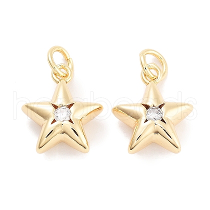 Brass with Cubic Zirconia Pendant KK-P271-38B-01G-1