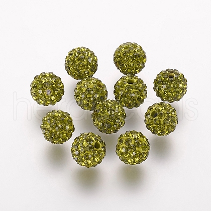 Polymer Clay Rhinestone Beads X-RB-K050-10mm-C06-1