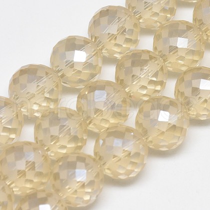Electroplate Glass Beads Strands EGLA-Q086-12mm-06-1