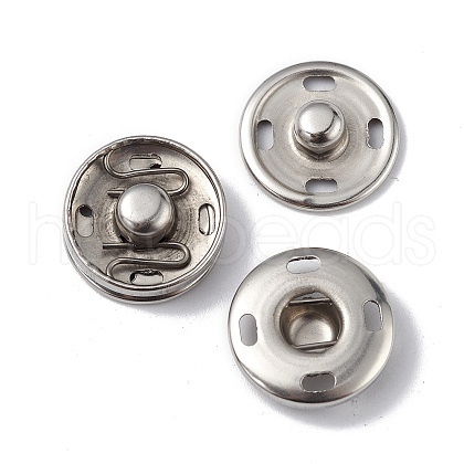 202 Stainless Steel Snap Buttons BUTT-I017-01C-P-1