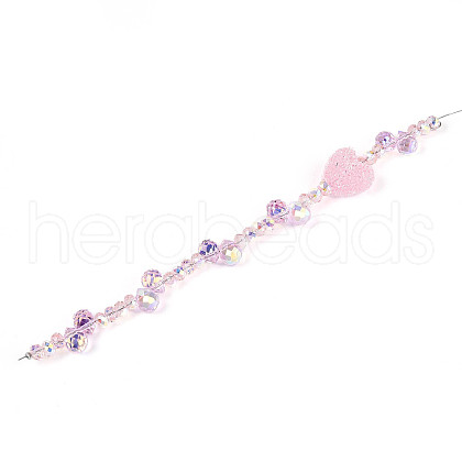 Electroplate Glass and Acrylic Rhinestone Beads Strands MAK-T011-07E-1