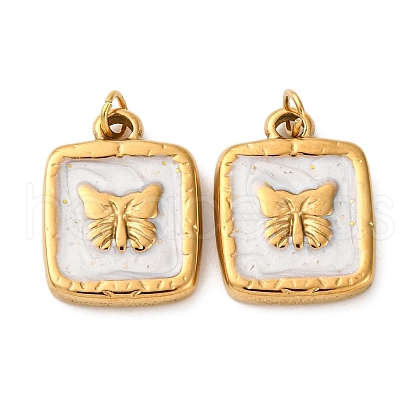 304 Stainless Steel Enamel Pendants STAS-U061-37G-A01-1
