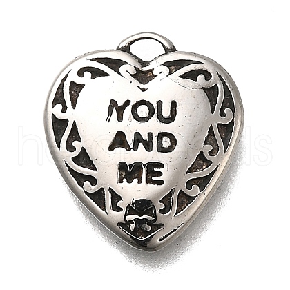 Retro 304 Stainless Steel Charms STAS-L284-18AS-07-1